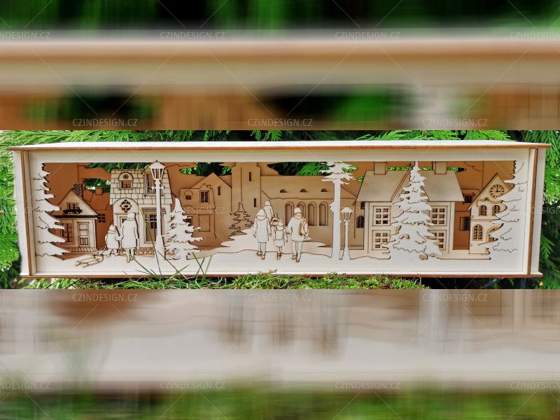 3D Vánoční městečko 420 x 100  - V22-14