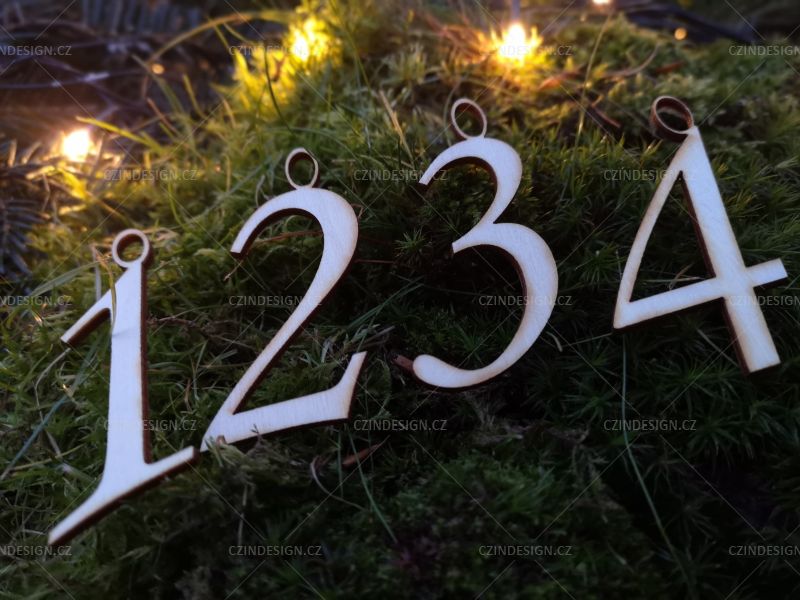 Adventní čísla 4 ks 70 mm - AC01