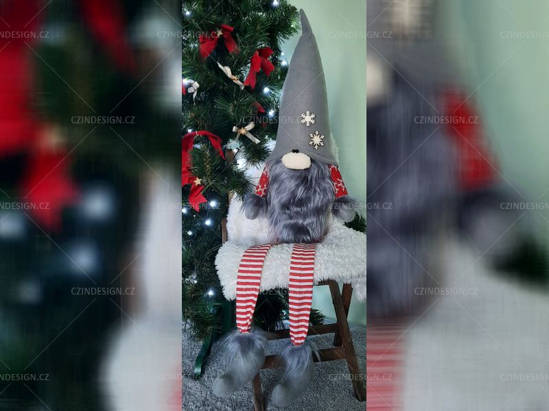 Vánoční skřítek Benjamínek 480 mm  s nožičkami- VAD43