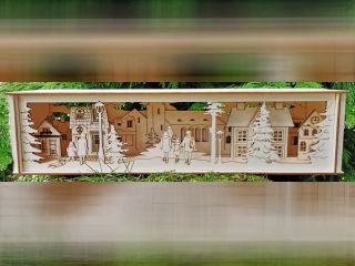3D Vánoční městečko 420 x 100 mm - V22-11