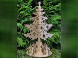 Vánoční stromeček vyřezávaný s dárky 330 x 230 mm - V22-19