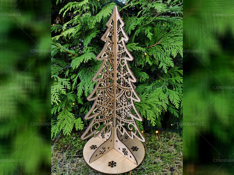 Vánoční stromeček vyřezávaný 340 x 200 mm - V22-20