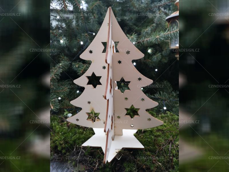 Vánoční stromeček s hvězdičkami 240 mm - V22-38