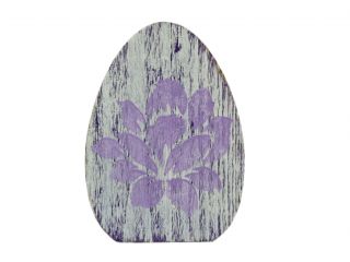 Vajíčko z masivu s květinou, fialová patina - 120 x 85 mm - VE24-30