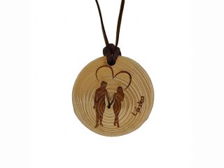 Medailonek na krk s kůží 35 mm, Láska - PK07